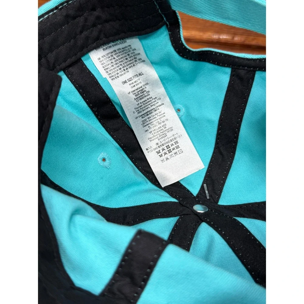Vans Yuba Curved Bill Hat Teal Blue Lizard Embroidered Strapback Cap VN0A3HCUM2T